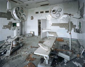 Quello che resta di una delle sale operatorie dell'Ospedale di Pripyat