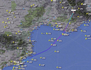 Mappatura e tracciato radar del volo 4U9525  partito da Barcellona