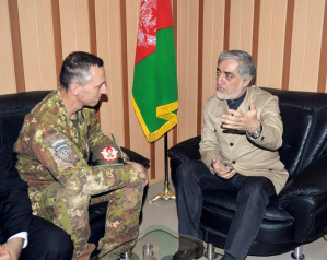 Michele RISI e il capo dell'esecutivo del governo afghano Abdullah Abdullah