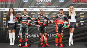 Il podio della Superpole di Donington