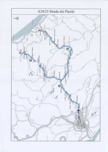 La mappa dell'Autostrada dei Parchi