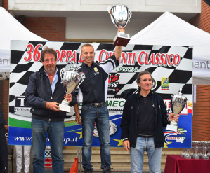 Il podio con il vincitore Di Fulvio, Bonucci e Lottini