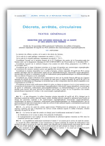 Uno stralcio della copia del decreto del governo francese