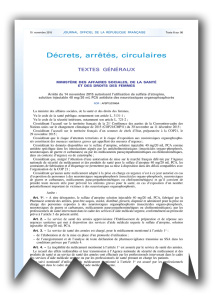 Uno stralcio della copia del decreto del governo francese