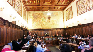 La sala del Consiglio comunale di Velletri durante il lavoro dell'esecutivo di ieri pomeriggio
