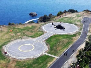La base per l'atterraggio e il decollo degli elicotteri Vip a Taormina