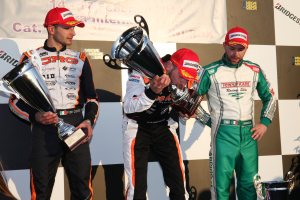 Il Podio della KZ2 di LOnato, categoria regina della Winter Cup con il vincitore Anthony Abbasse e i suoi  