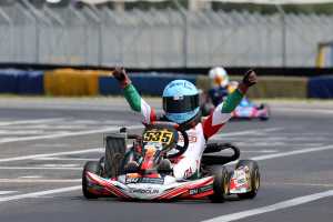 Pietro Pons in una delle gare del «Challenge Rotax» che lo ha visto vittorioso nel 2019